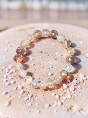 🆕 10mm Mystic Rose Quartz with Golden Bracelet
